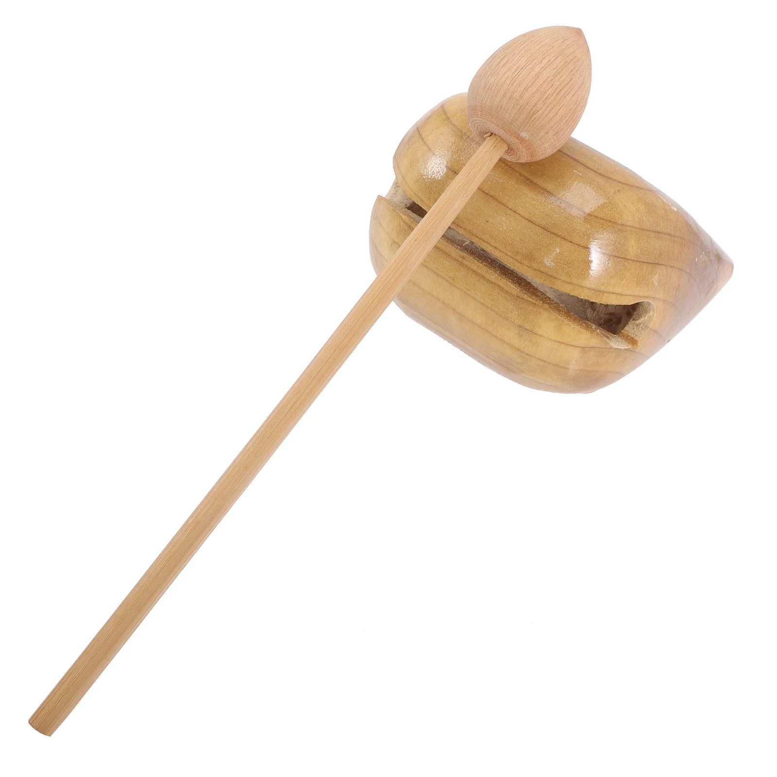 

1Set Double Ring Wooden Knocker Sturdy Buddhist Percussion Instrument Meditation Room Educational Music Supply Natural Wood Fish