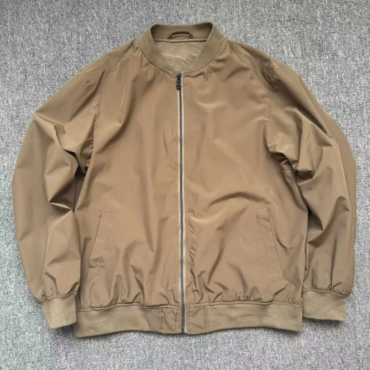 

Loose Fit Men's Casual Jaet Long Sve Color Retro Sle Polyester Fiber Zipper Closure Youth Faion Outerwear