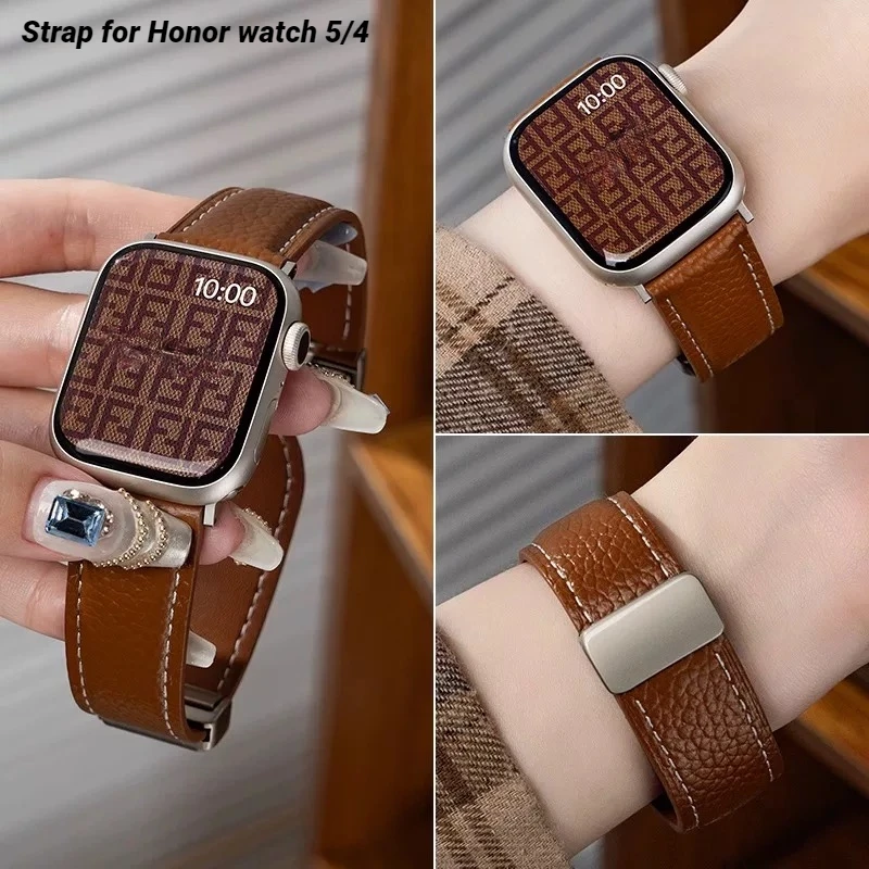 

Cow Leather Strap for Honor watch 5/4 Correa Bracelet Sport watchband for Honor watch 4 Smartwatch Belt Woman Man Wristband