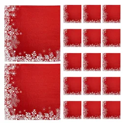 20 Sheets Christmas Napkins Table Ornament Winter Gold Snowflake Paper Party Decor Decoration