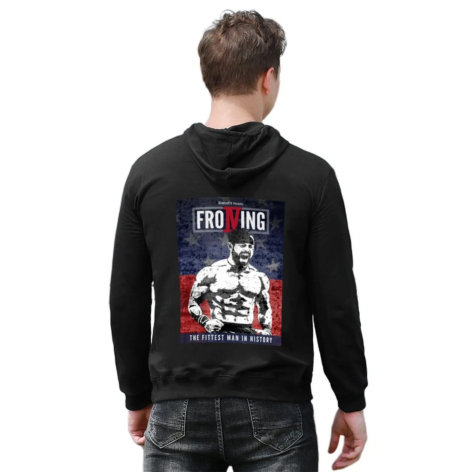 سترة بغطاء للرأس من Rich Froning ملابس كورية للرجال مصممة ملابس رجالي جرافيك تي شيرت بقلنسوة للرجال