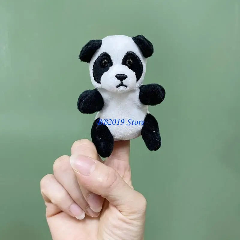 Q0KB Cartoon Animal Finger Puppet Toy Plush Puppet For Parents Kids Storytelling Fun