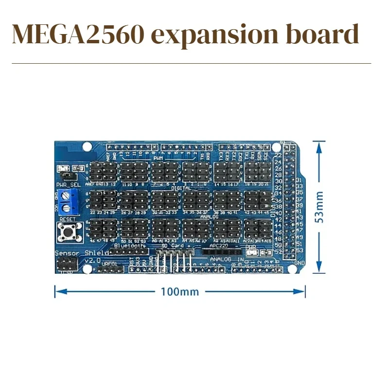 For Arduino MEGA Sensor Shield V1.0 V2.0 Dedicated Expansion Development Board MEGA 2560 Sup IIC Bluetooth SD Robot Parts DIY