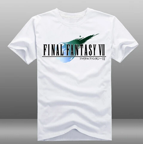 Mens Game Final Fantasy VII FF7 T-shirts White Short Sleeve O-Neck Tops Tees Shirts 3 Styles summer anime