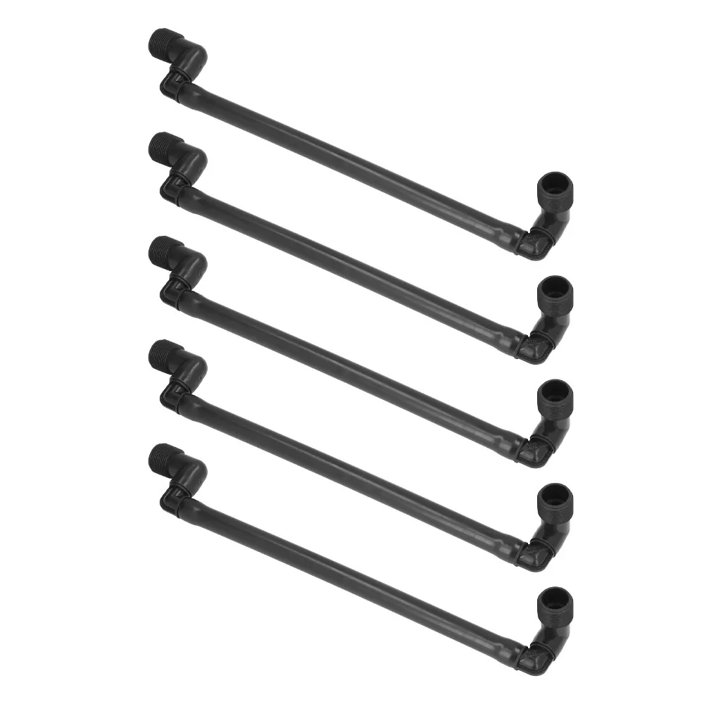 5pcs PE Swing Joint Pipe Black G3/4 External Thread Garden Watering Hose Connector Rotatable Easy Installation