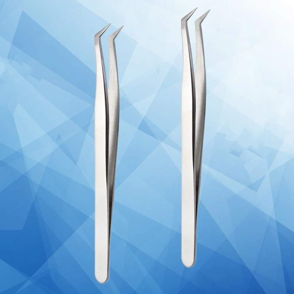 

2Pcs Premium Metal Grafting Eyelashes Tweezer Lightweight Fake Eyelashes Tweezer Salon Accessories Makeup Tools High Precision