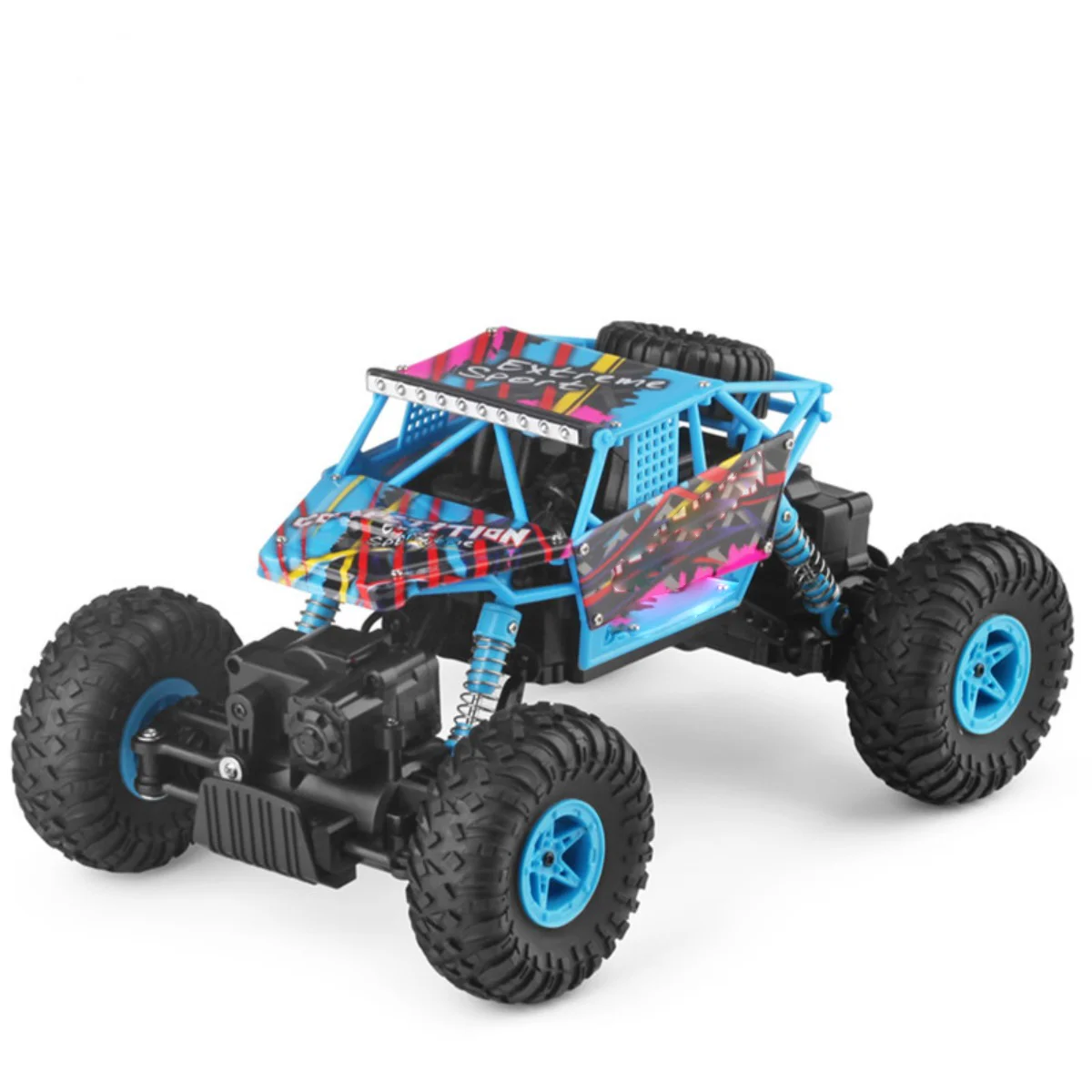 

1:18 Scale Remote Control Off-Road Car Double Steering Gear Four-Wheel Drive Climbing Toy With LED Lights For Kids