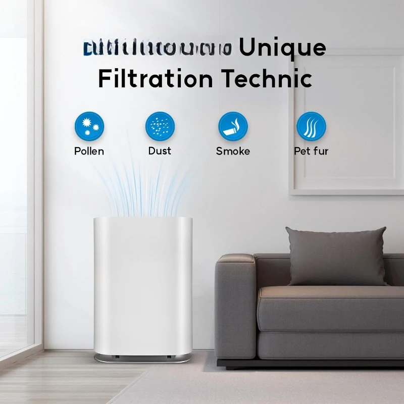 Air Purifier for Home Covers  Filtration Removes Smoke Smart Large Room Air Cleaner  Control Quiet Sleep Mode