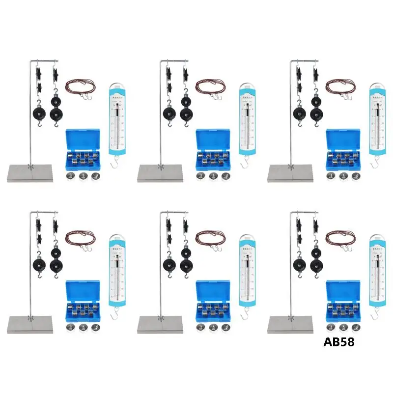 6X Spring Dynamometer Balance Physics Experiments Spring Balance Bar Hook Code Mechanics Of Machinery Pulley Block Set