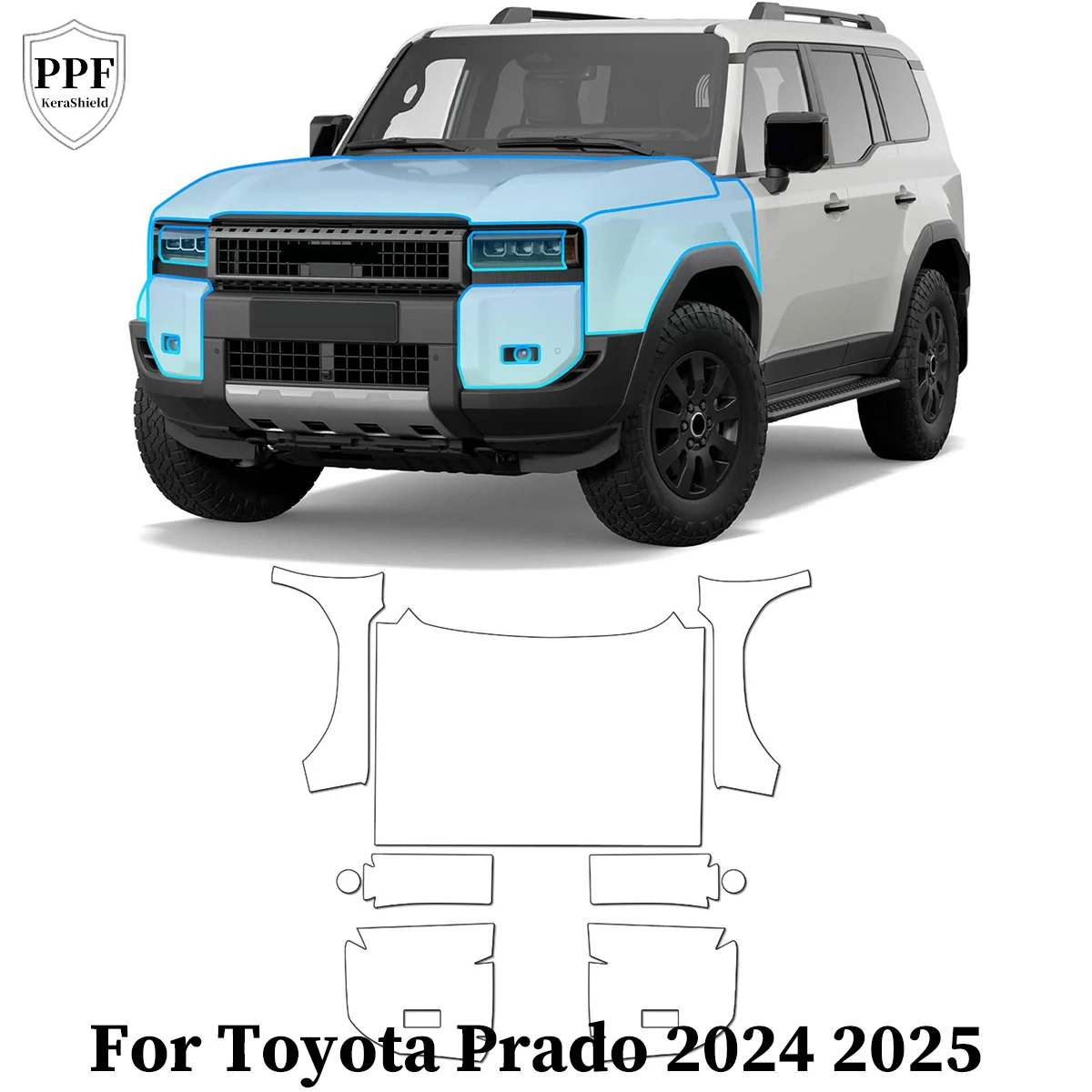

Pre-cut PPF Clear Bra For Toyota Prado 2024 2025 TPU Paint Protection Film Anti-Scratch Kit Repairable Resistant Car Accessories
