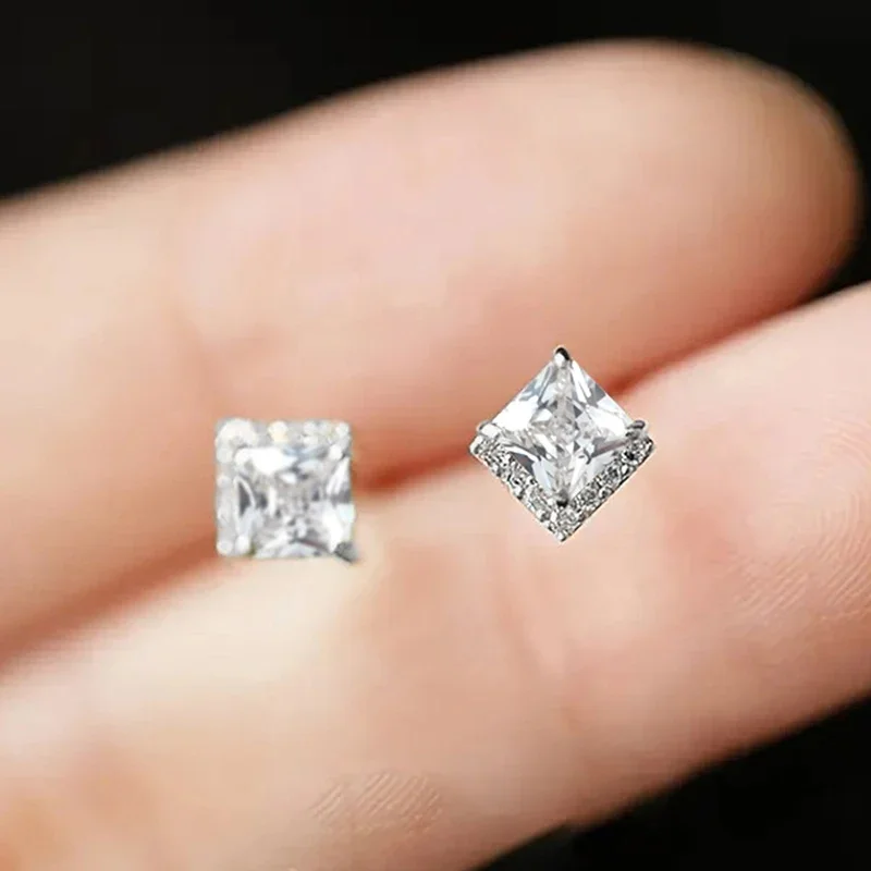 Women's Huitan Stud Earrings with Bright Green/White CZ