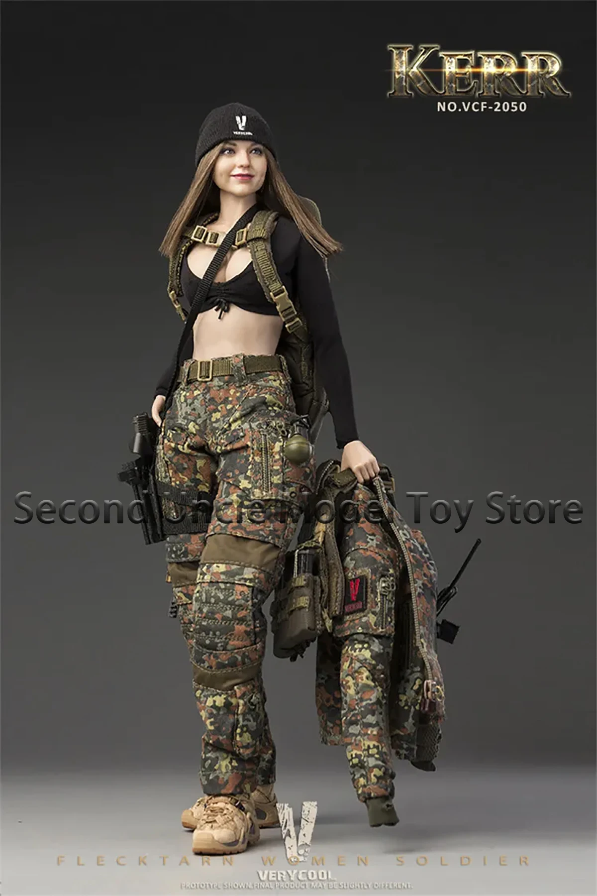 VERYCOOL VCF-2050 1/6 Flecktarn أنثى الجندي كير ديبان التمويه مجموعة كاملة عمل نموذج لجسم لعب لمحبي الهدايا في الأوراق المالية