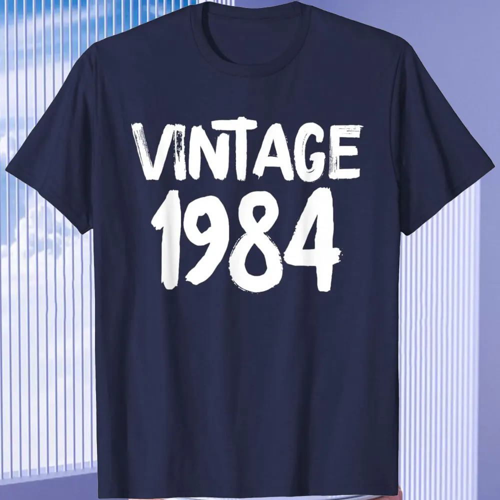 Camisetas de estilo Retro Unisex, ropa de calle de tendencia, año de nacimiento, Tops de alta calidad, ropa Vintage, 1984