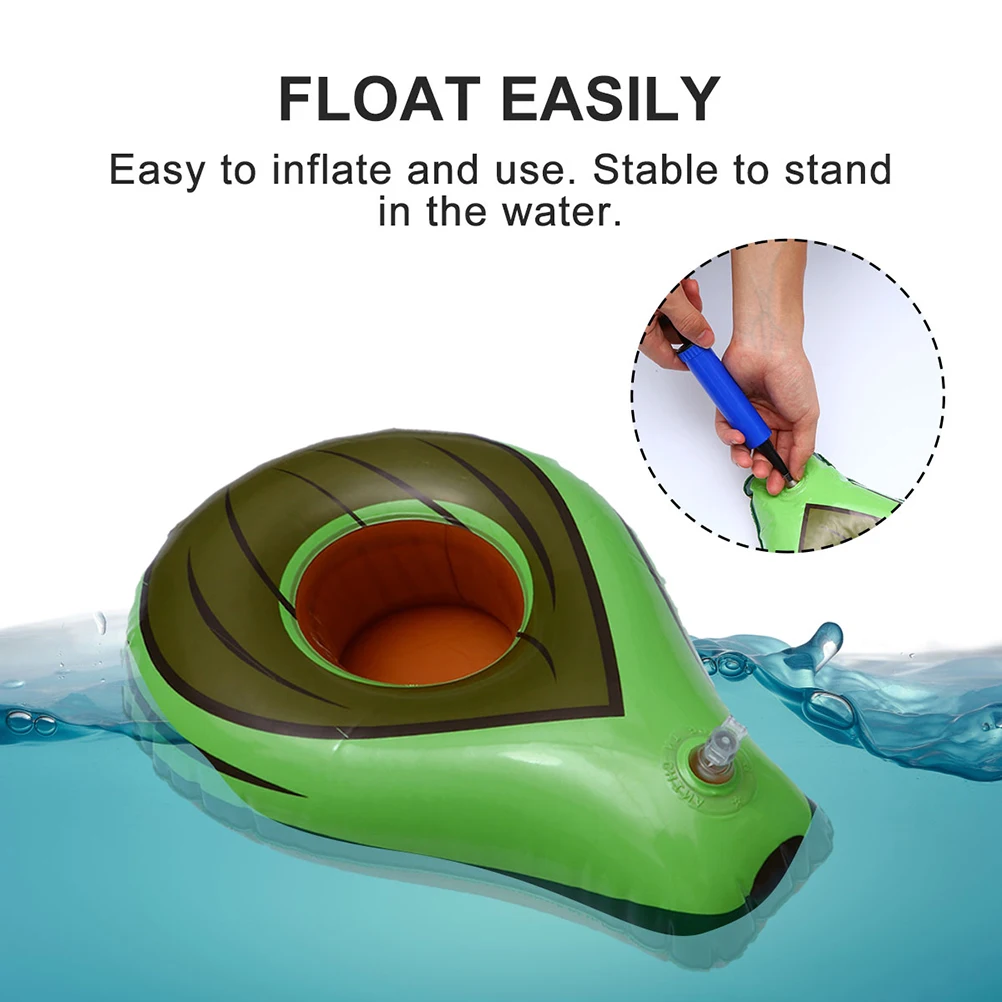 

6pcs Inflatable Avocado Cup Holders Pvc Floating Lightweight Party Favors Summer Water
