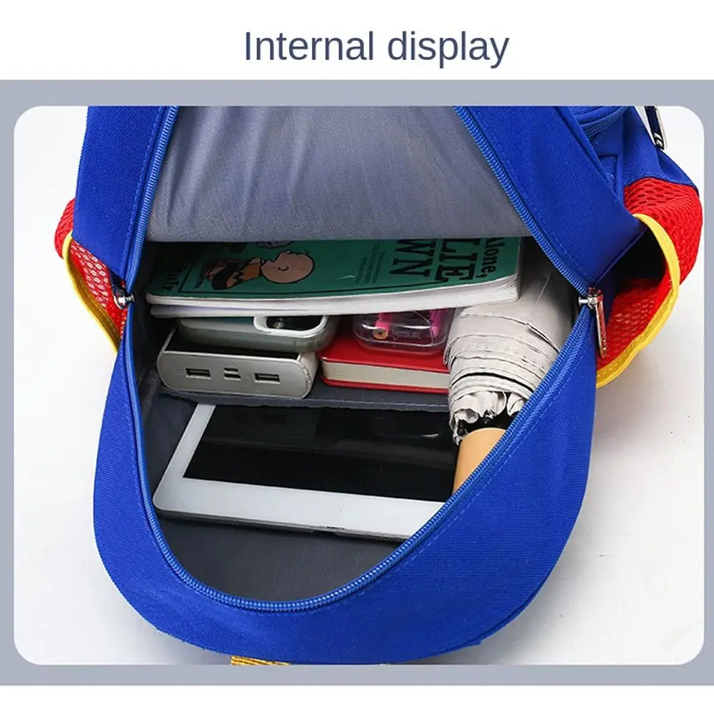 Cartoon Excavator Children School Bags Adjustable Straps Lightweight Kindergarten Schoolbag Spacious Compartment