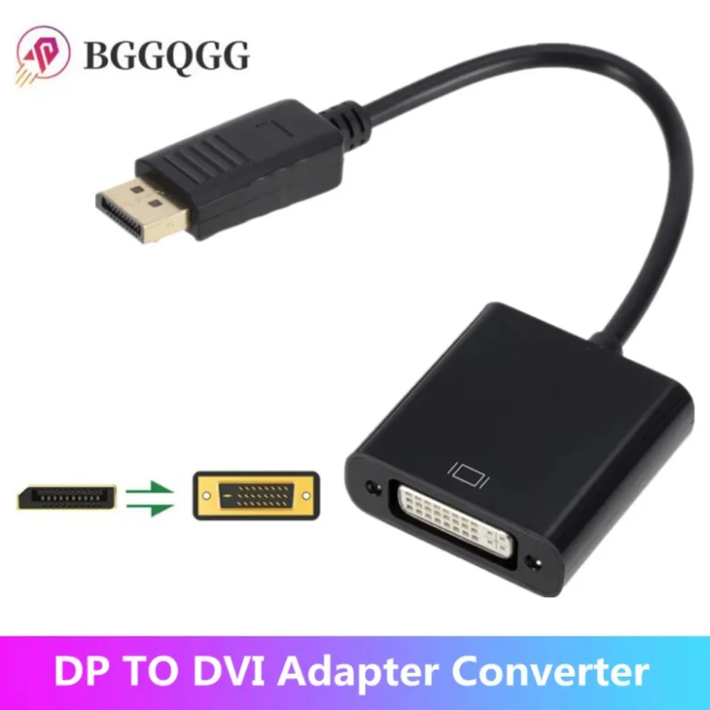 HD 1080P Display Port DP to DVI Adapter DisplayPort to DVI Cable Adapter Converter Male to Female For Monitor Projector Displays