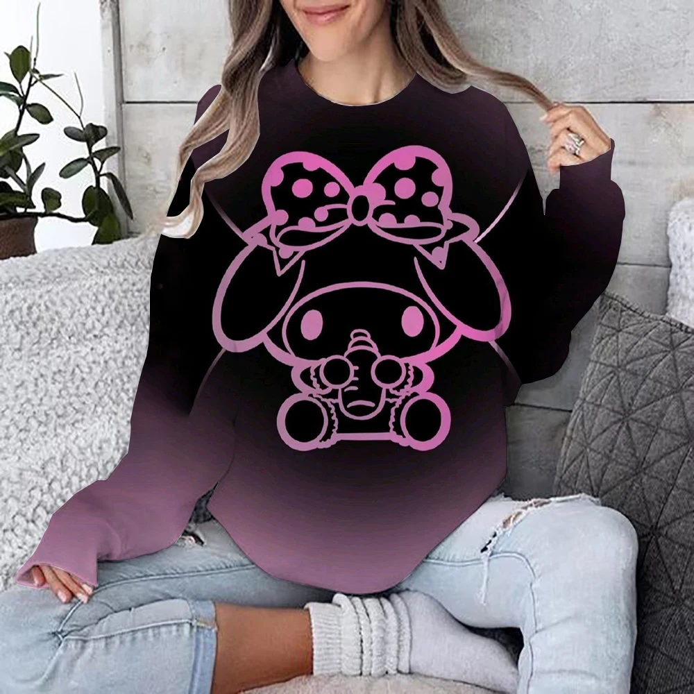 HELLO KITTY Japanese Anime Funny Cartoon Hoodie Women Spirited Away HELLO KITTY Sweatshirt 90s Graphic Hoody Female