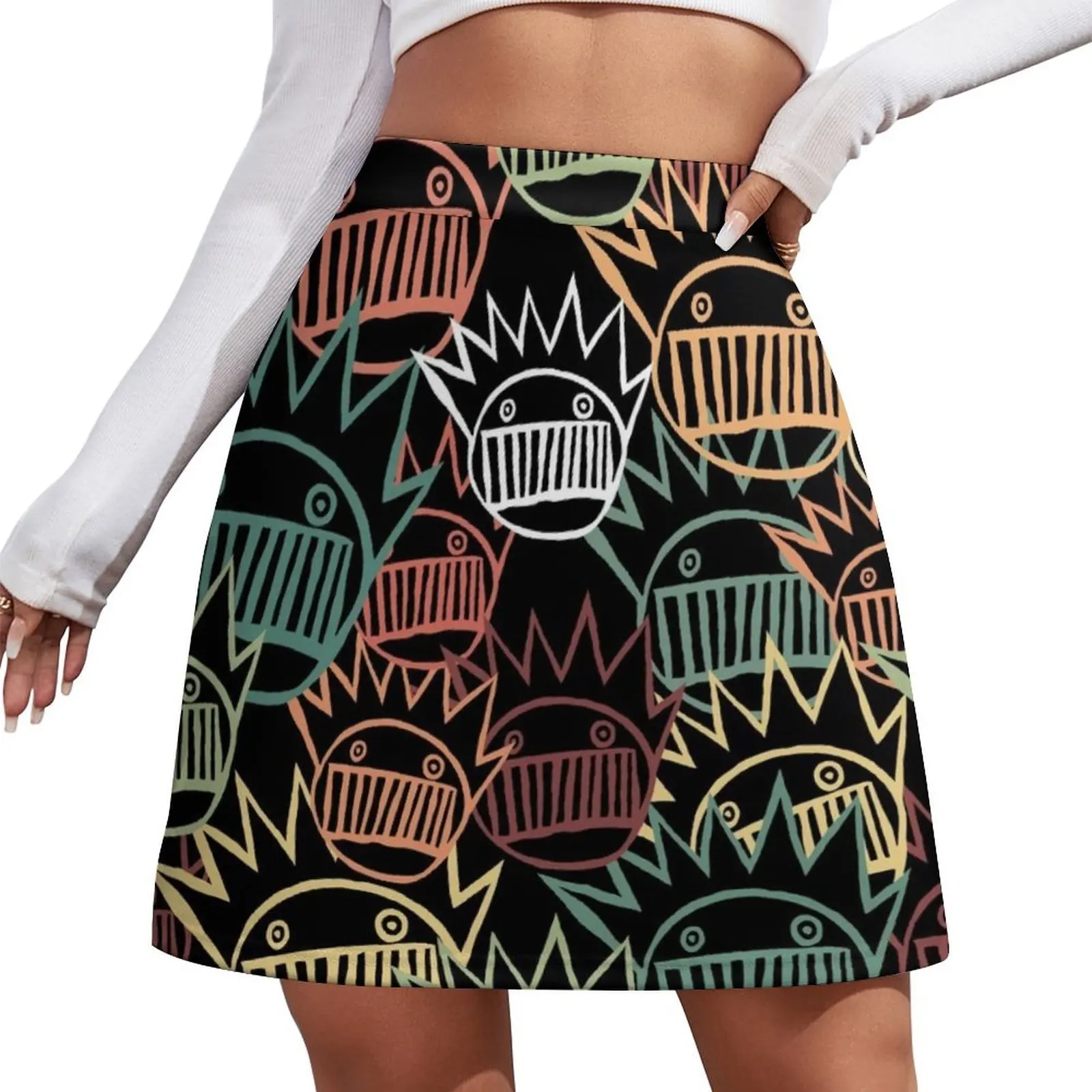 

Мини-юбка с узором Boognish, короткие юбки для женщин, шорты-юбки для женщин, мини-юбка