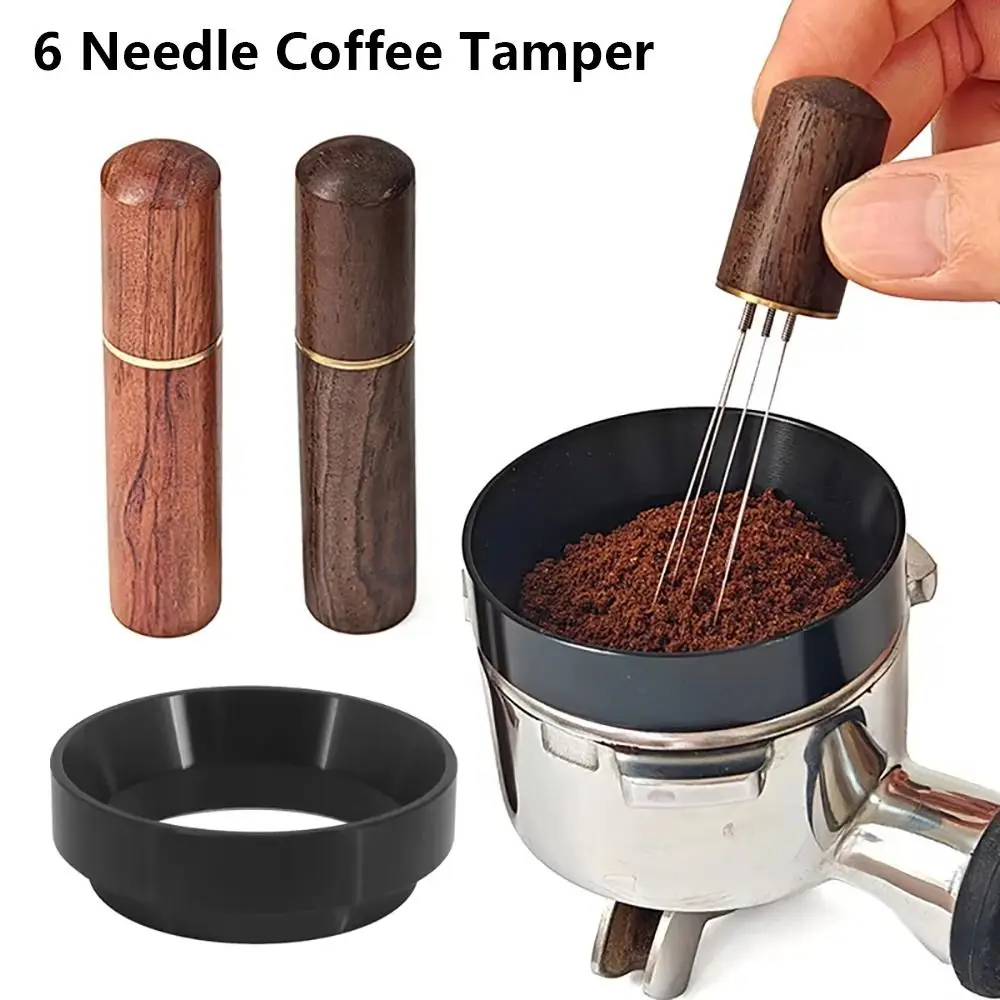1Pcs Stainless Steel 6 Needle Distributor Espresso Mixers Dispensers Levelers Coffee Tamper Needle Coffee Stirrer