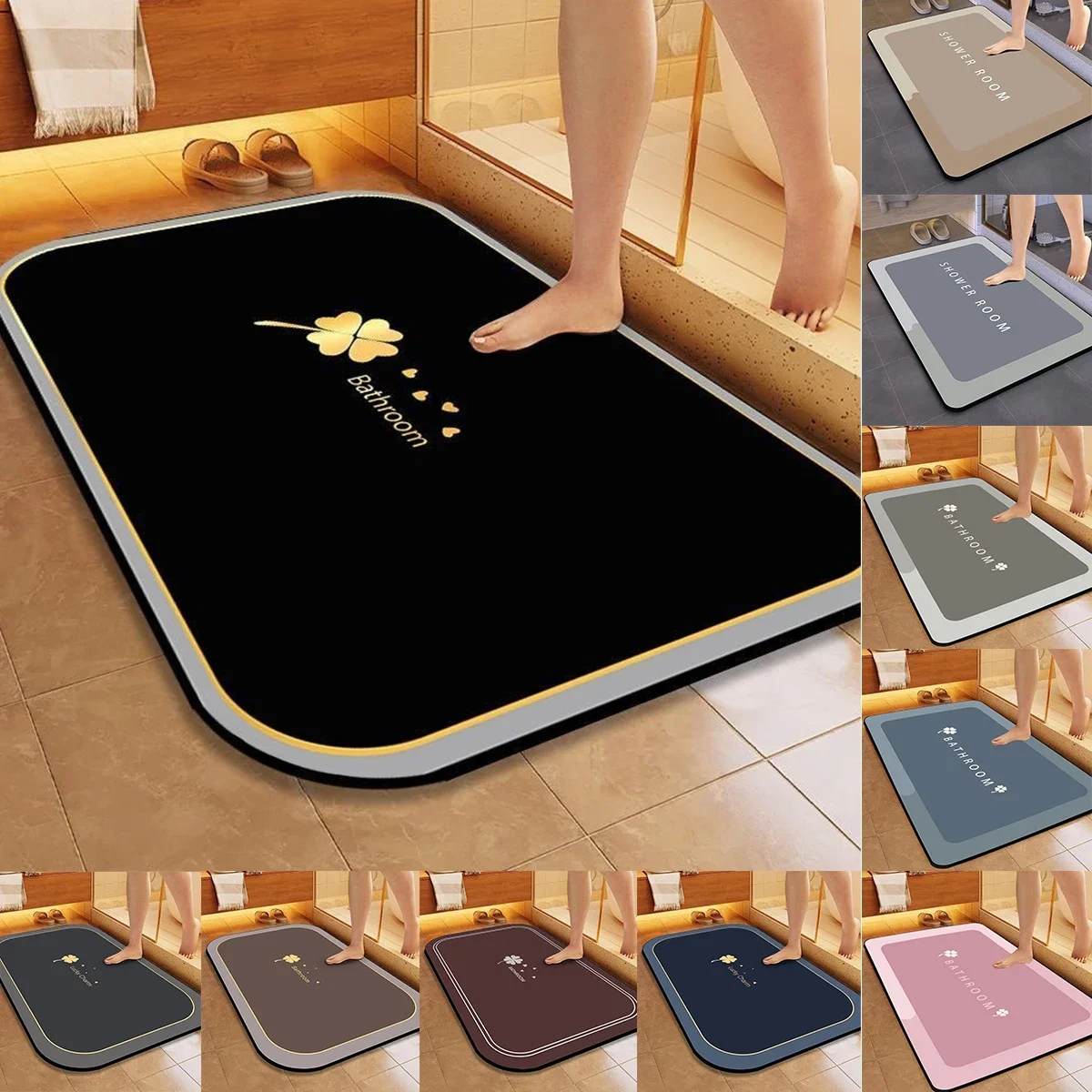 

1 PC Quick Drying Diatom Mud Household Toilet Anti Slip Door Mat Absorbent Floor Non Slip Bath Mat Anti Slip Mat Home Decoration