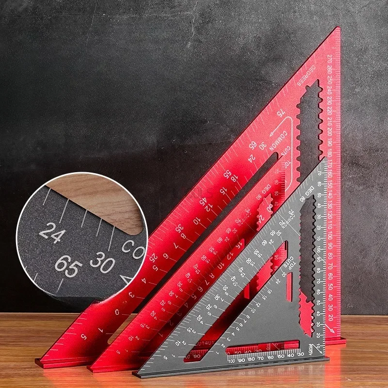 

Woodworking Triangle Ruler High-precision Aluminum Alloy Measuring and Drafting Tool Easy Operate Conversion Table Square Ruler