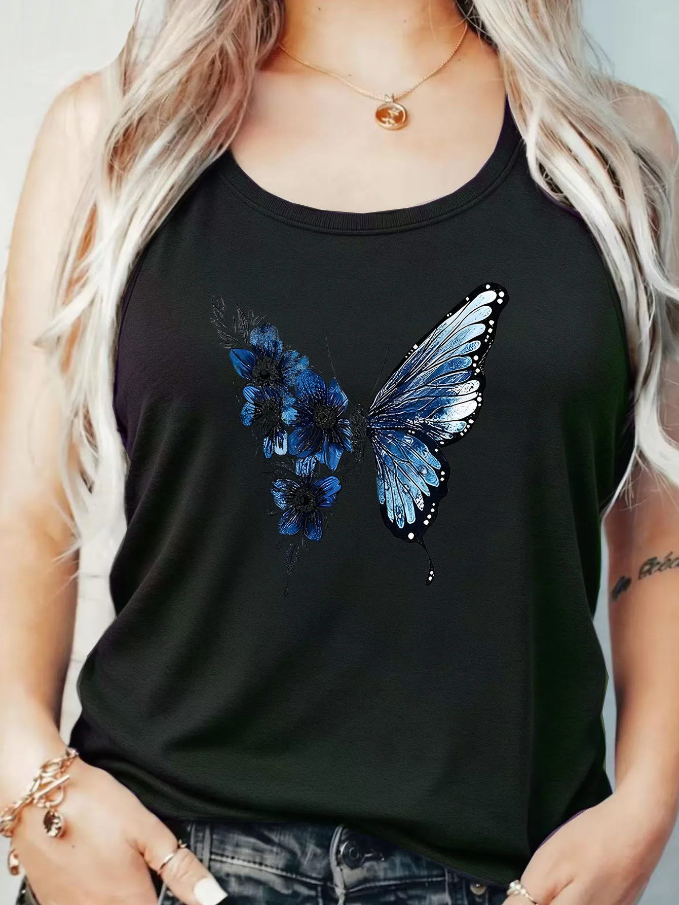 

Женская футболка свободного кроя с принтом и карманом, с круглым вырезом и ребристым воротником, размеры 1-8XL, большие размеры, удобная повседневная модель