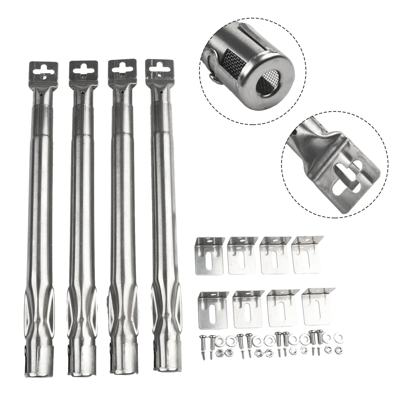 

Parts Burner 35-42cm 4Pcs/Set Accessories BBQ Fittings For Gas Grill Hole 11mm Home Stainless Steel High Quality