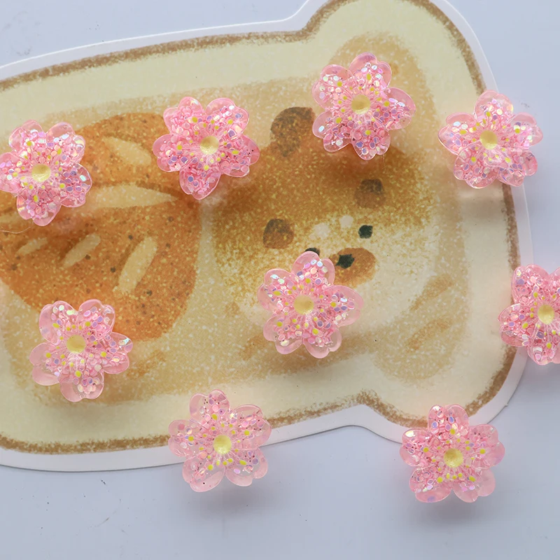 5-10Pcs Clear Pink Flower Cherry Blossom Fridge Magnets Strong Magnetic Resin Sticker for Refrigerator Photo Message Home Decor
