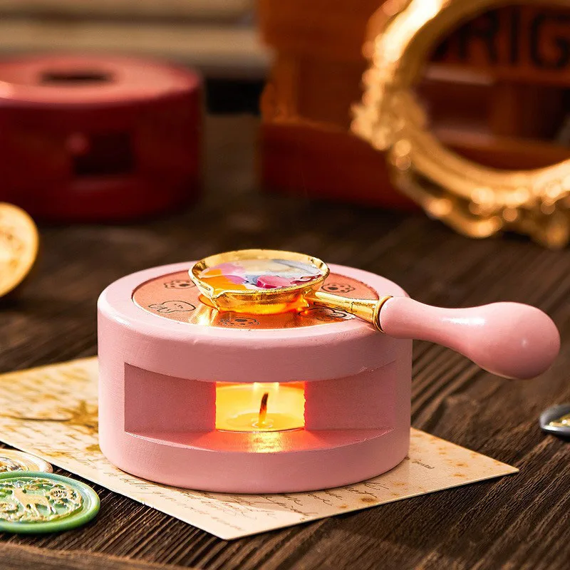 DIY Wax Seal Furnace Lacquer Stove Fire Paint Envelopes Seal Wax Bead Stick Heater Pot Spoon Heater Candle Wax Melting Pot