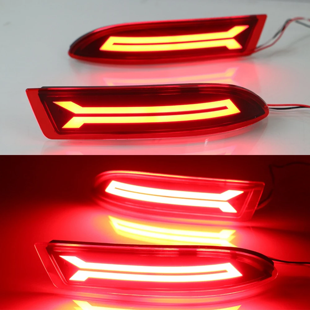 2 قطعة سيارة عاكس LED الخلفية الضباب مصباح الفرامل ضوء الوفير ضوء السيارات لمبة الديكور مصباح لتويوتا أفانزا 2015 2016 #4
