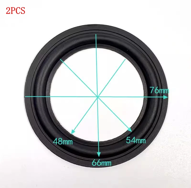 2Pcs 1.5/2/2.75/3/4/5/6.5/8/10/12 Inch Universal High Elasticity Speaker Rubber Surround Repair Woofer Edge Replacemen