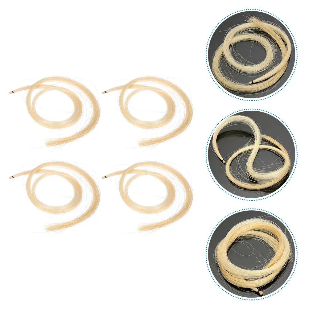

4 Pcs Violin Bow Hair for 4/4 Girl Shape Accessories Replacement Horse Professional
