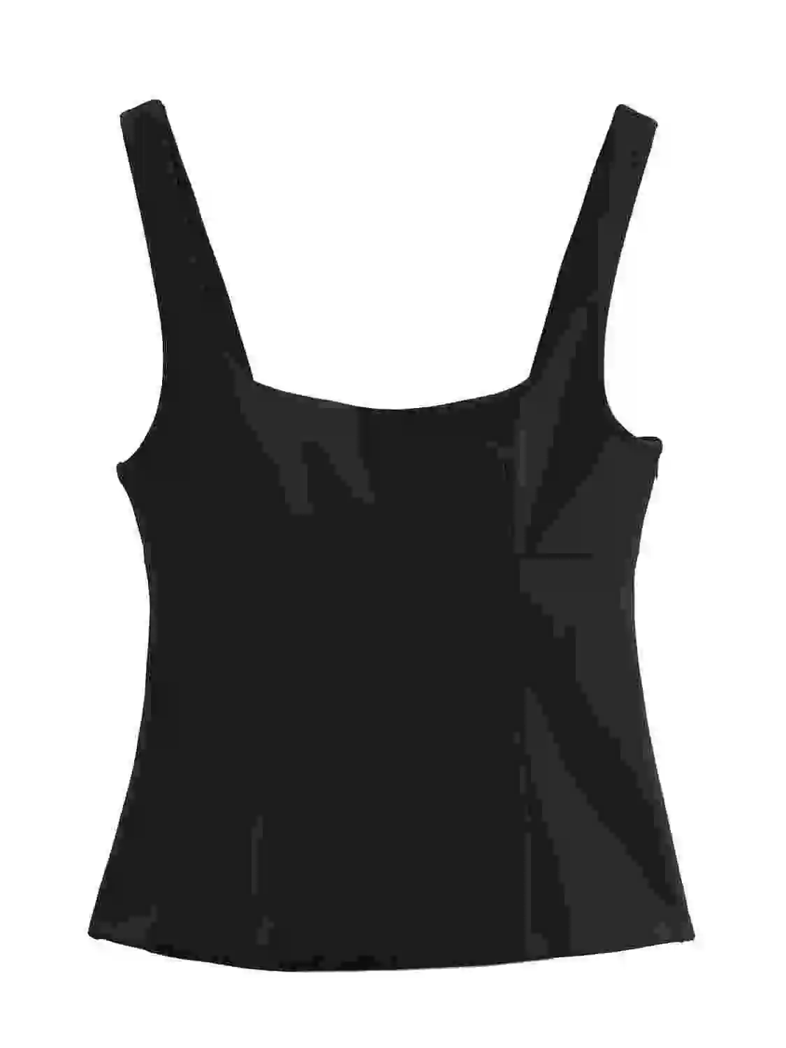 ملابس نسائية جديدة للربيع: بلوزة بدون أكمام بياقة مربعة مع زخرفة فيونكة، تنورة عالية الخصر مجمعة، ملابس كاجوال