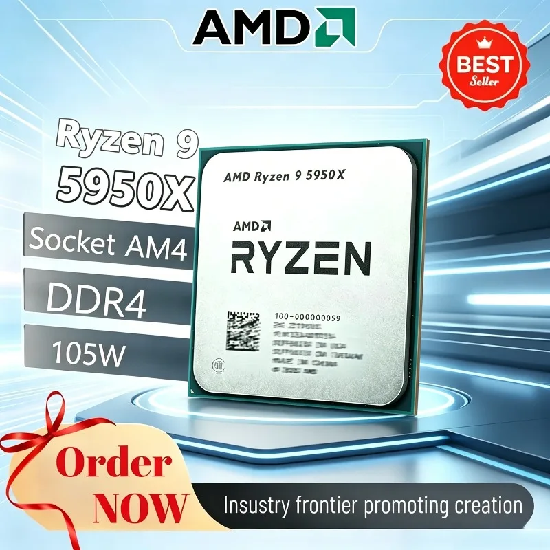 AMD Ryzen 9 5950X 100% Nuevo y Original R9 5950X 16 Núcleos 3.4 GHz Socket AM4 pero sin enfriador 105W Socket AM4