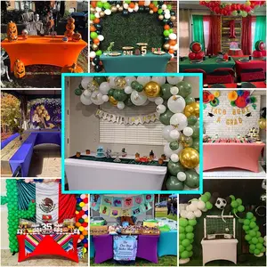 Stretch Spandex Rectangular Table Caps, Folding Tablecloth, Hotel Protector, Wedding, Cocktail, 4 FT, 6FT 10 Main Sales Tablecloth 4 Chairs - №5