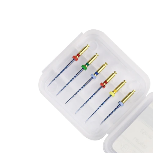 Imagen 1 del producto Limas dentales de activación de calor azul, limas SUP-TOUGH 01/09 20/04 25/04 25/06, archivo Dental Endo NITI de sección transversal de paralelogramo