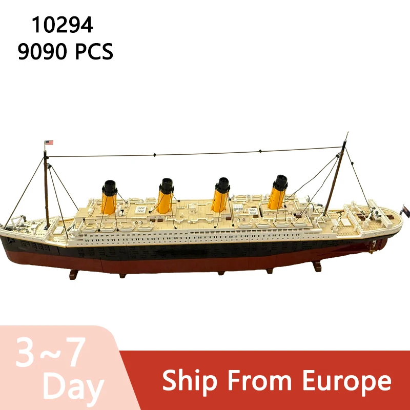 9090 pièces, grand modèle de bateau, blocs de construction, bateau à vapeur de croisière, jouets d'assemblage, décoration de la maison, cadeaux pour enfants et adultes, compatible avec 10294