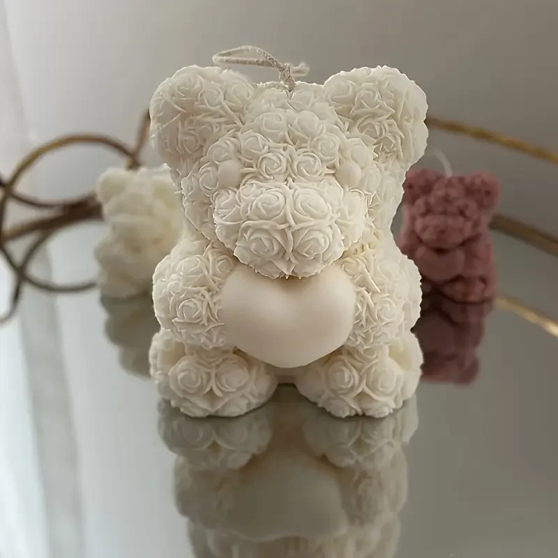 شمعة قوالب ثلاثية الأبعاد الدب عناق الحب سيليكون Diy بها بنفسك لطيف الدب الحيوانات الأليفة شمعة صنع لوازم صابون يدوي الصنع الجص الراتنج قالب ديكور المنزل هدية