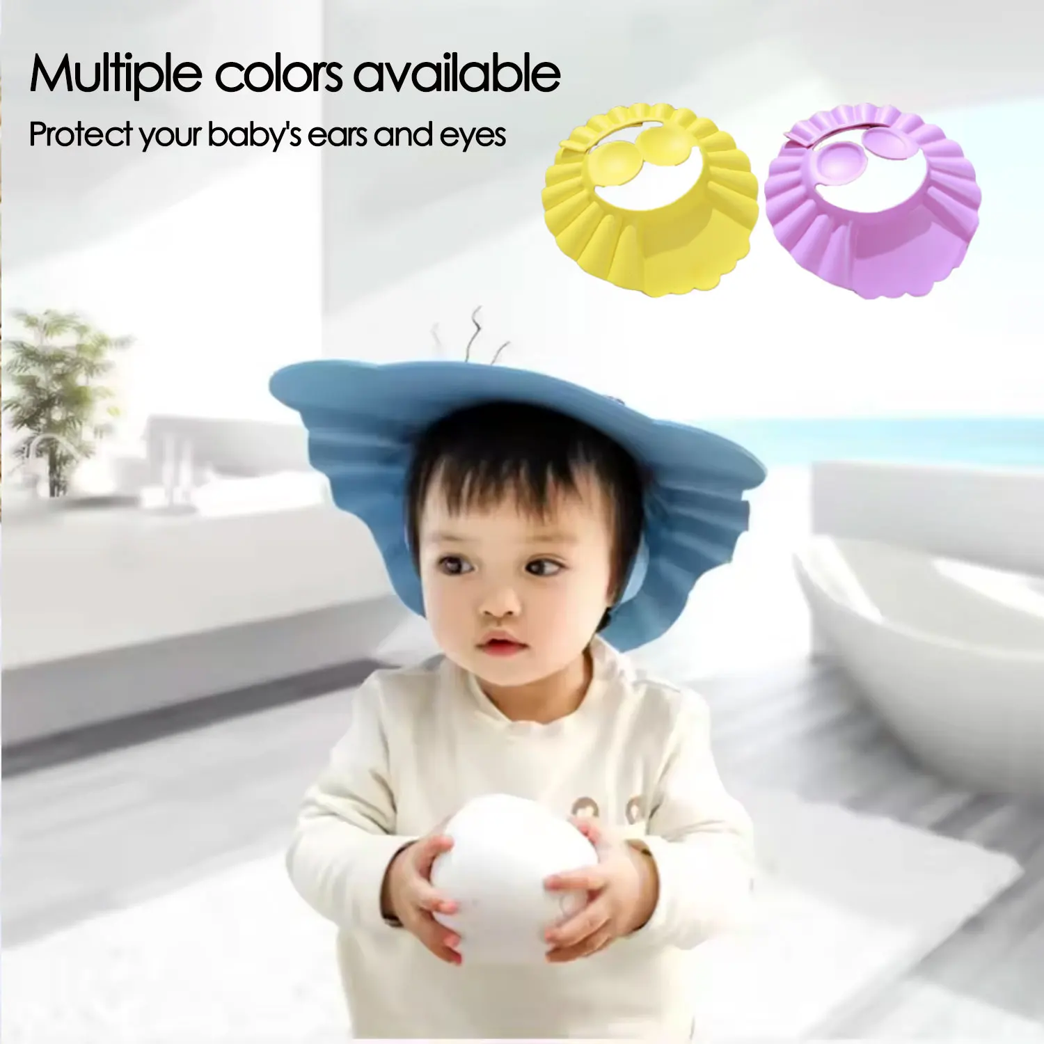 

1pcs children's ear protection cap can be adjusted in size for baby bathing protection