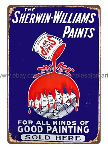 Letrero Metálico Decorativo de Pintura Sherwin Williams, Reproducción para Colgar en la Pared