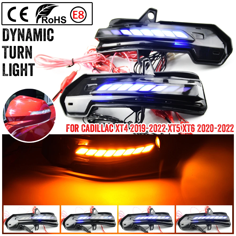 

For Cadillac XT6 2020-2022 Dynamic Turn Signal Car Styling LED Side Rearview Mirror Indicator Sequential Blinker Light