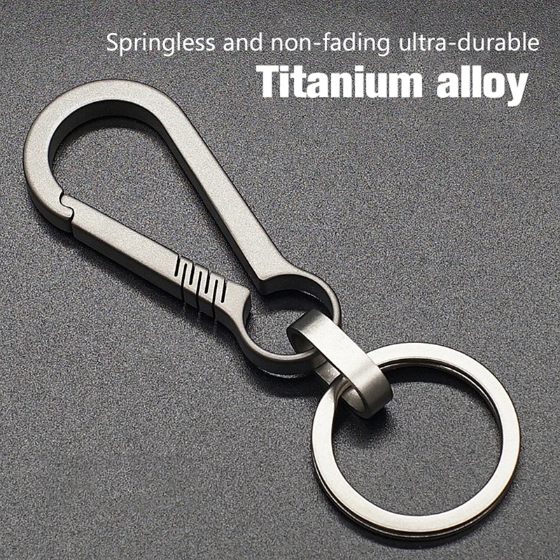 1PC Titanium Alloy Keychain Tiranium Buckle Key Ring Car Accessories Titanium Buckles EDC Outdoor Tool