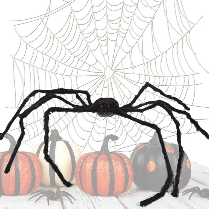 Simulation Giant Spider Halloween Spider Web Decor Voice Control Electric Sound And Light Scary Spider Horror-themed Activities