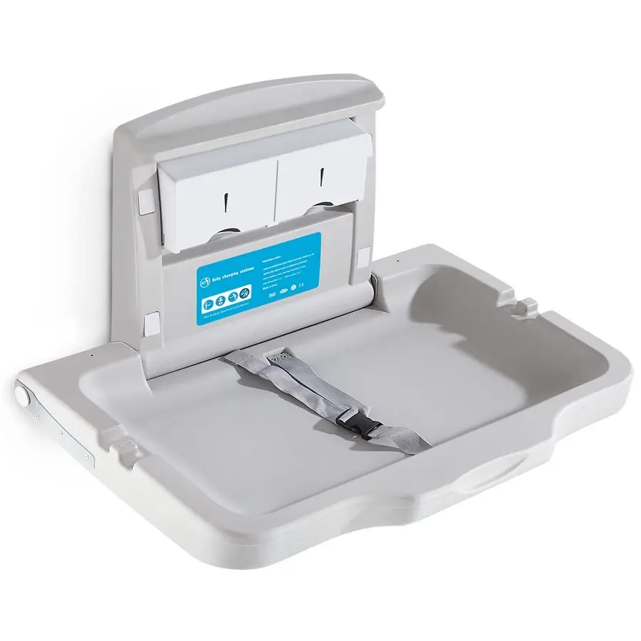 Changing Station Wall Mounted Baby Changing Table Foldable Diaper Changing Unit Commercial Restrooms Horizontal HDPE Meterial wi
