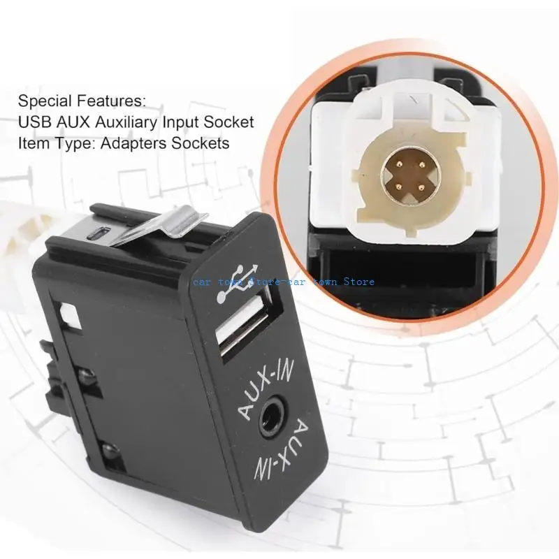 

RXJE USB AUX Input Socket Switch Auto Accessory AUX In Plug Auxiliary Input Socket Adapter Replacement 84109237653 9237653