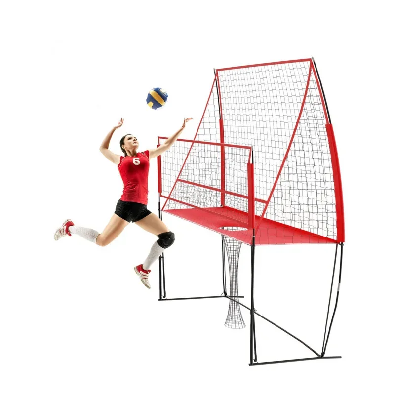 Adjustable portable indoor and outdoor 3-in-1, volleyball practice net tennis badminton serve practice