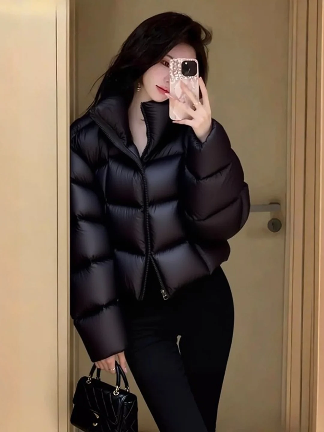 

Sli ort Puffer Jaet Женская зимняя верхняя одежда Bla Bouffant Thi Ele Sle Regular Fit Du down Ci Casual