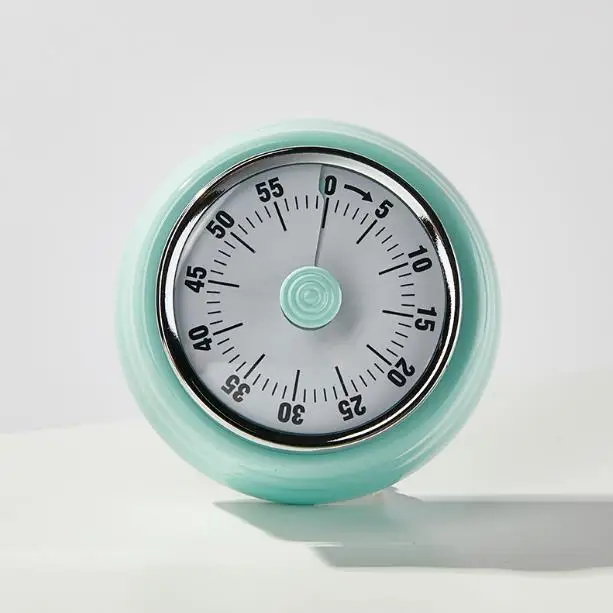 Women Candy Color Mechanical Kitchen Timer Magnet Round Shape 60 Minutes Novelty Countdown Cooking Clock Alarm Time Reminder