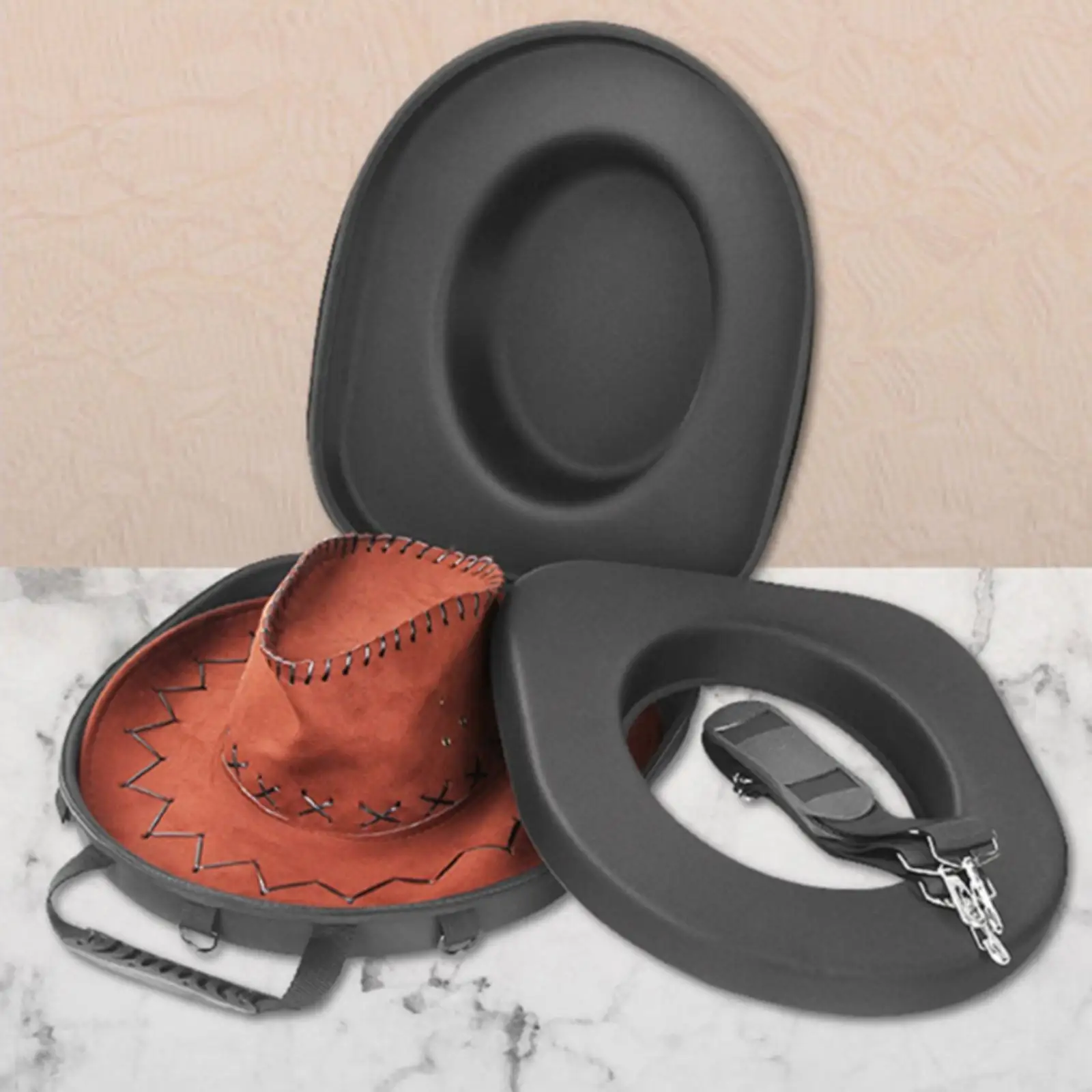 Hard Shell Cowboy Hat Case Shielded Hat Travel Case for Journeyers