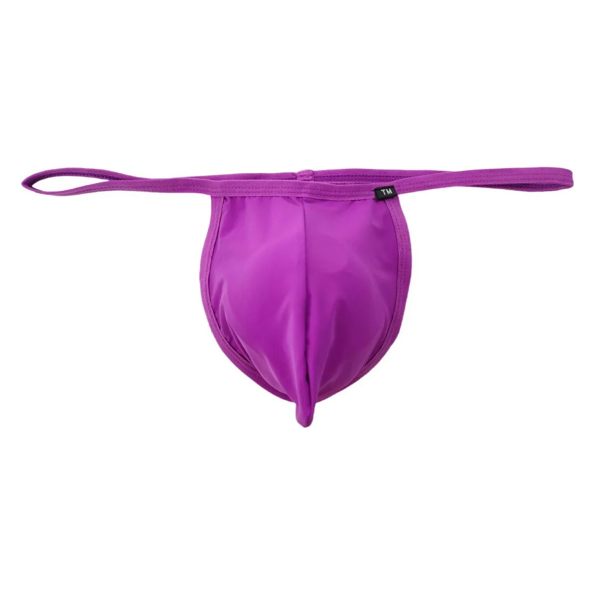 

Men's Ice Silk Thong Sexy Low-rise High Elastic Bulge Pouch Thin String Exposed T-back Underwear